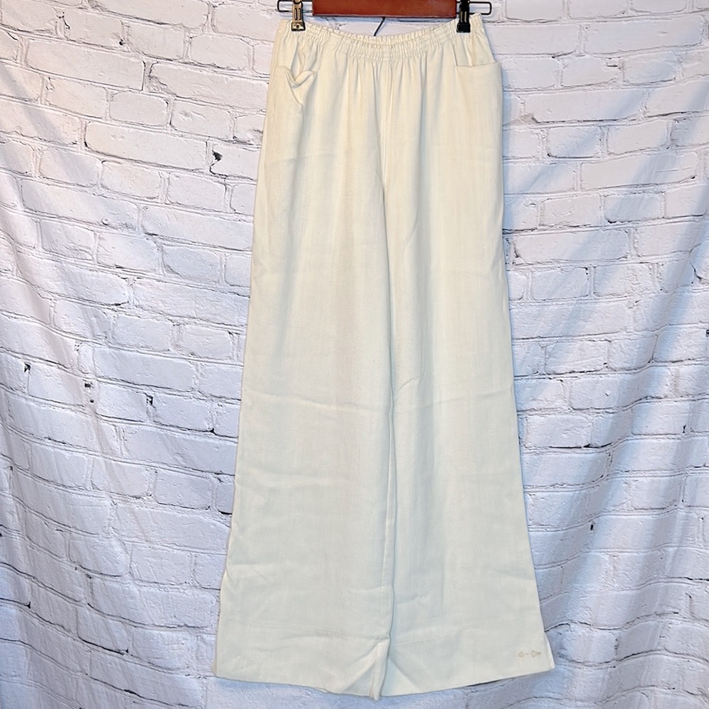 Soft Surroundings Light Beige Elastic Waistband Flare Pants Size X-Small
